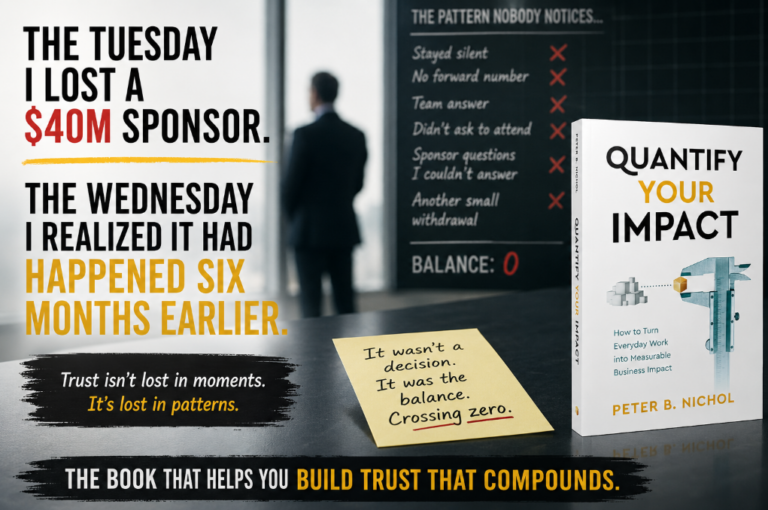 The Tuesday I Lost a $40M Sponsor. The Wednesday I Realized It Had Happened Six Months Earlier.